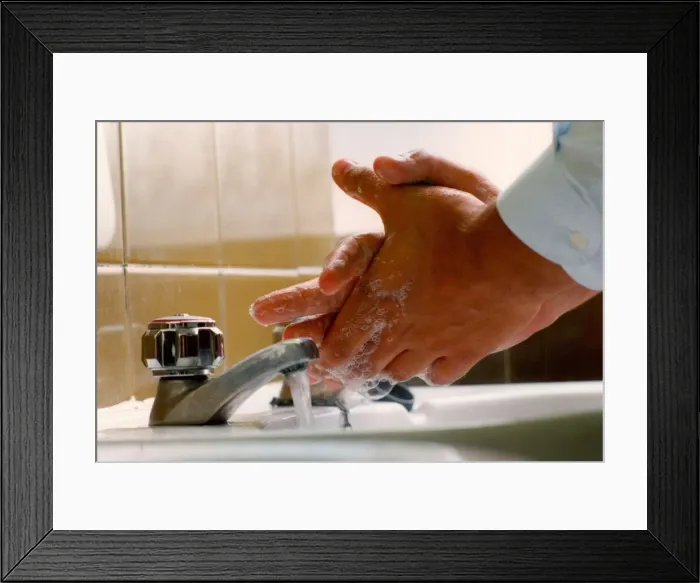 Framed Print : Someone washing their hands Framed Print : Someone washing their hands
