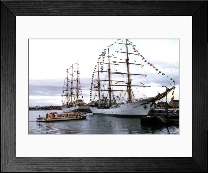 Framed Print : Tall Ships Race July 1993. Two ships docked Framed Print : Tall Ships Race July 1993. Two ships docked