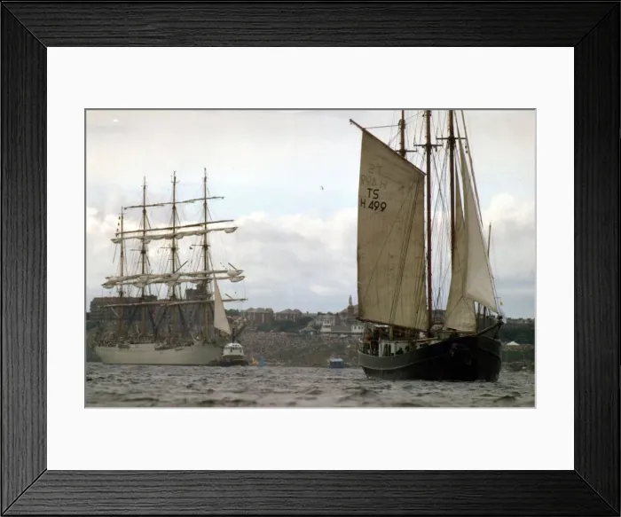 Framed Print : Tall Ships Race 1993. Two ships prepare to leave Framed Print : Tall Ships Race 1993. Two ships prepare to leave