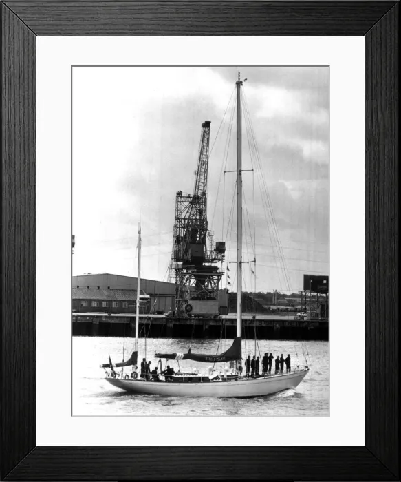 Framed Print : Tall ships race 1986 Stella Polare first arrival italian navy