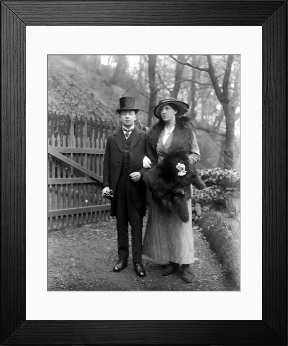 Framed Print : A gentleman and lady ready for a wedding. circa 1925 Framed Print : A gentleman and lady ready for a wedding. circa 1925