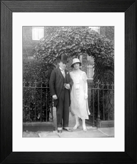 Framed Print : A gentleman and lady ready for a wedding. c. 1925 Framed Print : A gentleman and lady ready for a wedding. c. 1925