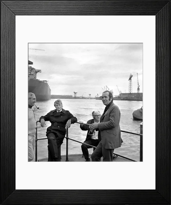 Framed Print : The filming of Get Carter at Wallsend in 1970 with actors Ian Hendry (right Framed Print : The filming of Get Carter at Wallsend in 1970 with actors Ian Hendry (right
