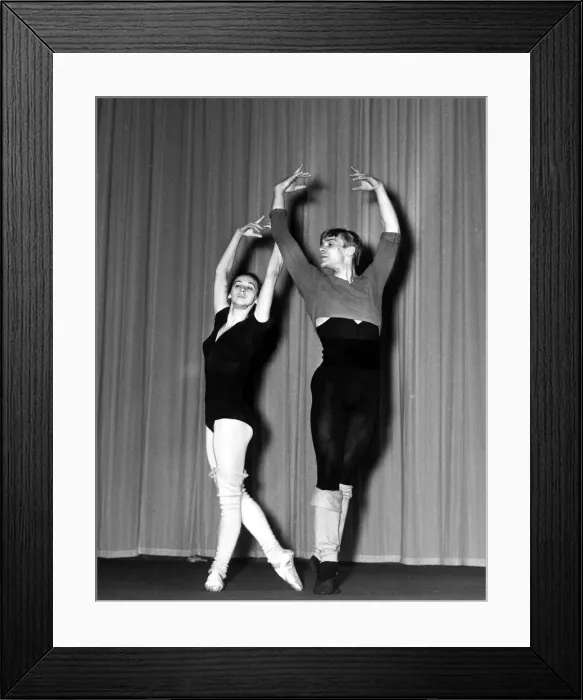 Framed Print : Vladimir Vasiliev rehearsing School of Ballet'with Nina Tomfeyeva yesterday