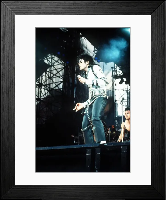 Framed Print : Michael Jackson - In concert at Cardiff Arms Park - 26th July 1988 - Western Mail