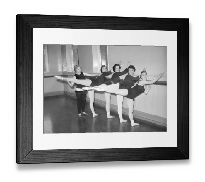 Framed Print : Taking a class of ballet students at the barre'is Miss M L Waterman Framed Print : Taking a class of ballet students at the barre'is Miss M L Waterman