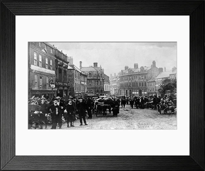 Framed Print : The Green Market, Newcatle c. 1900 Framed Print : The Green Market, Newcatle c. 1900