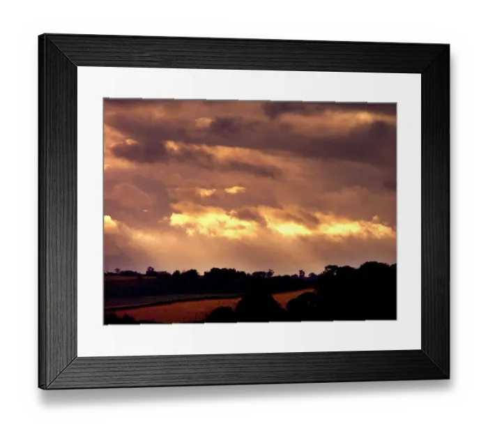Framed Print : A stormy sunset over the farmland close to Kidderminster Framed Print : A stormy sunset over the farmland close to Kidderminster