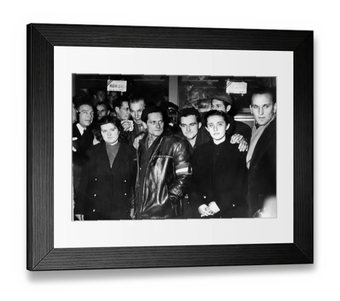 Framed Print : Hungary - Hungarian refugees in Paris - A party of refugees showing expressions of
