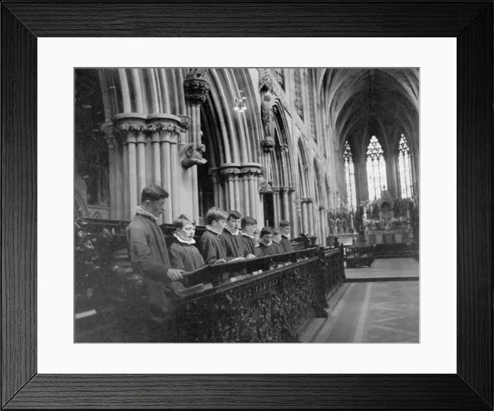 : Choristers practising for the service on Sunday at Lichfield Cathedral. September 1959 : Choristers practising for the service on Sunday at Lichfield Cathedral. September 1959