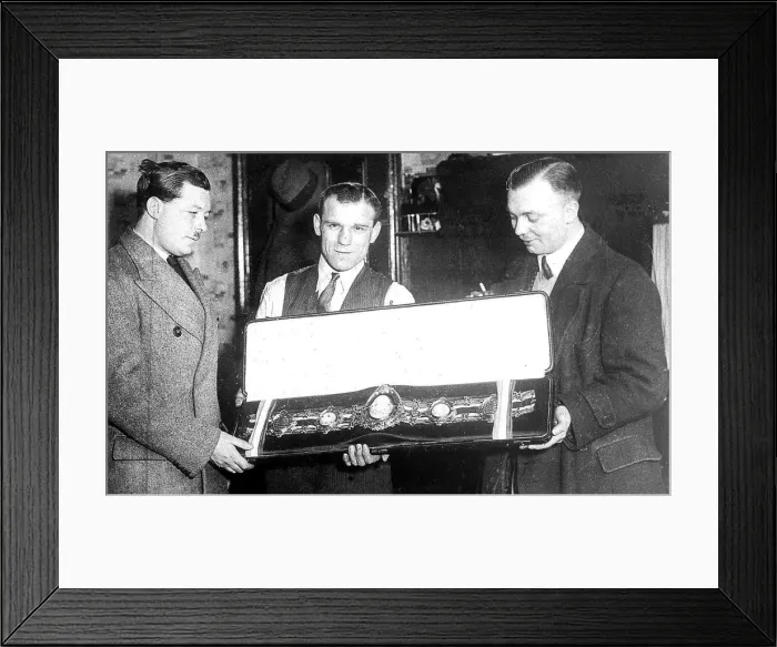 Framed Print : Slamen Watson, and the Lonsdale Belt. c. 1934 Framed Print : Slamen Watson, and the Lonsdale Belt. c. 1934