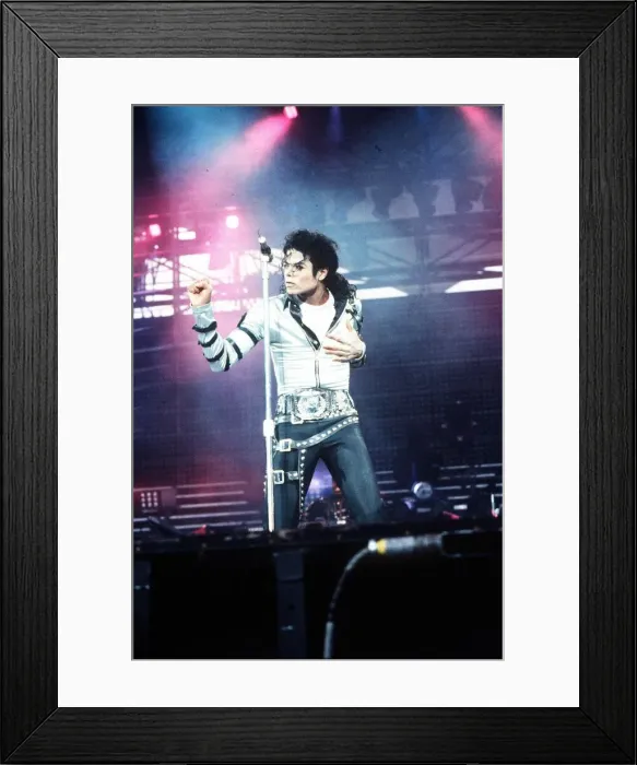 Framed Print : Michael Jackson - In concert at Cardiff Arms Park - 26th July 1988