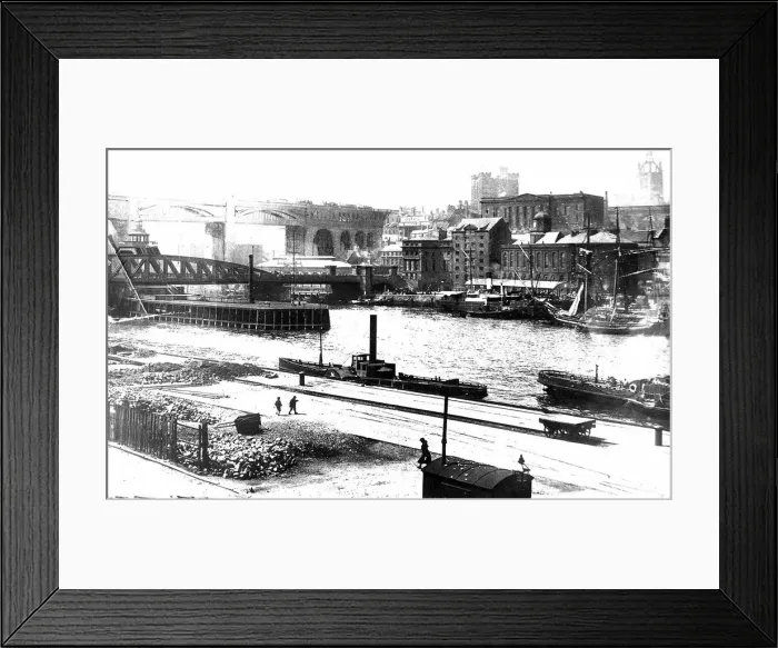 Framed Print : Newcastles Quayside. c. 1910