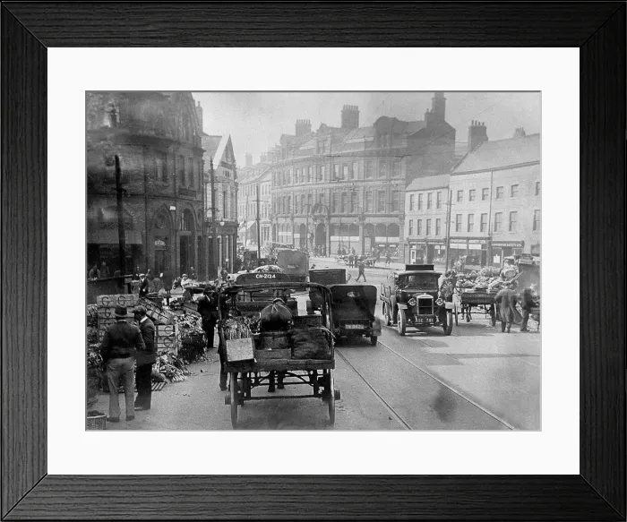 Framed Print : The Green Market in Newcastle. C. 1925 Framed Print : The Green Market in Newcastle. C. 1925