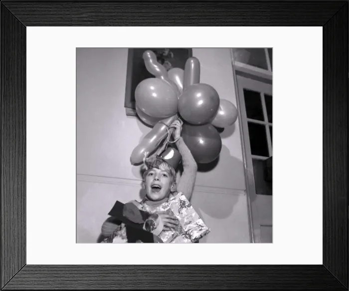 Framed Print : 10 yearold Tony Woodall soon got himself into the party mood Framed Print : 10 yearold Tony Woodall soon got himself into the party mood