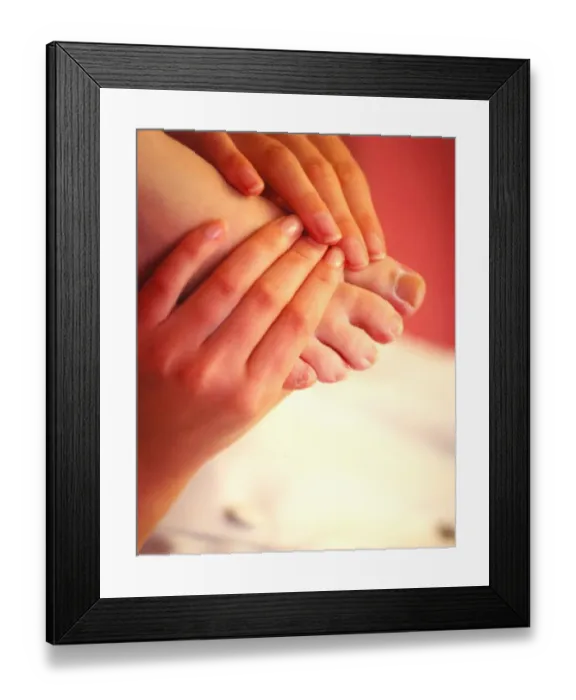 Framed Print : A foot being massaged Framed Print : A foot being massaged