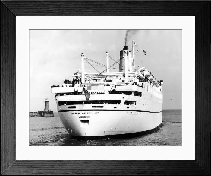 Framed Print : The passenger liner Empress of England, under her own steam Framed Print : The passenger liner Empress of England, under her own steam