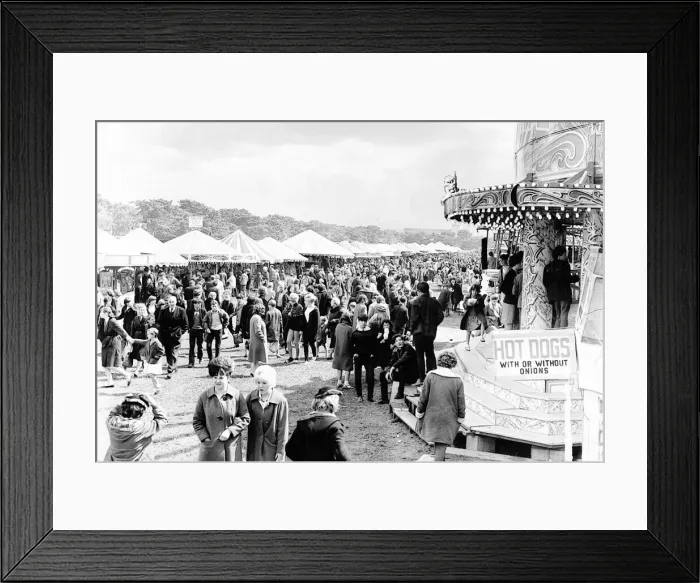 Framed Print : The first day crowd starts to thicken at the Hoppings in 1964 on Newcastle Framed Print : The first day crowd starts to thicken at the Hoppings in 1964 on Newcastle