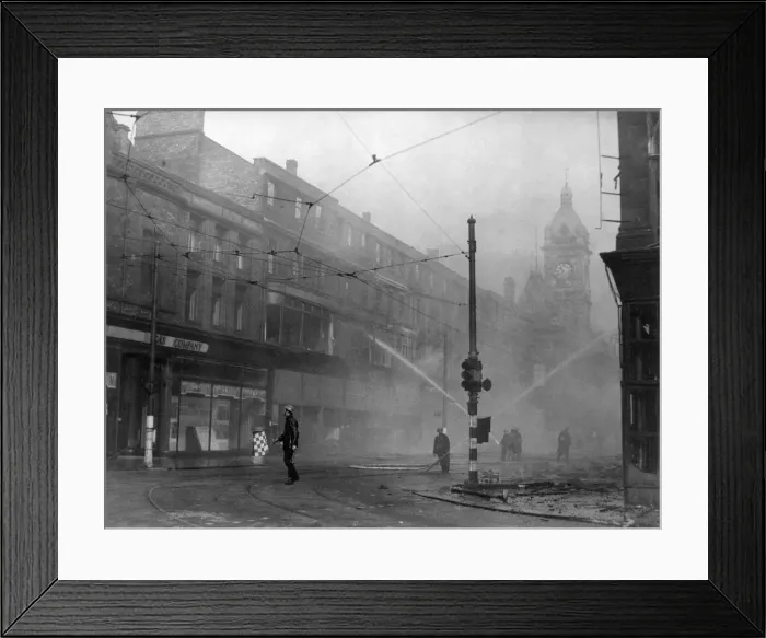 Framed Print : In one of the air raids on the North-East during April, 1941, business premises of Messrs Framed Print : In one of the air raids on the North-East during April, 1941, business premises of Messrs