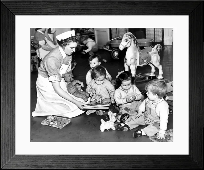 Framed Print : Toddlers at St. Aidans nursery, in Mariners Lane, Tynemouth Framed Print : Toddlers at St. Aidans nursery, in Mariners Lane, Tynemouth