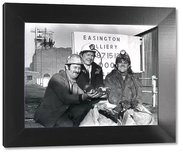 Miners at Easington Colliery, County Durham celebrating the production of their millionth
