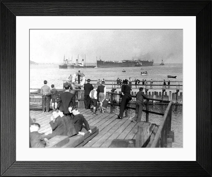 Framed Print : Ship, Dock and watchers Framed Print : Ship, Dock and watchers