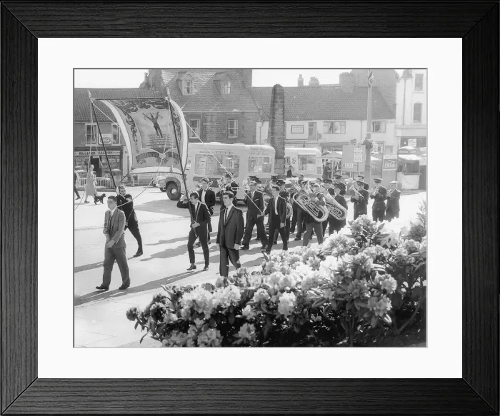 Framed Print : Banner fluttering in the breeze and band playing lustily Framed Print : Banner fluttering in the breeze and band playing lustily