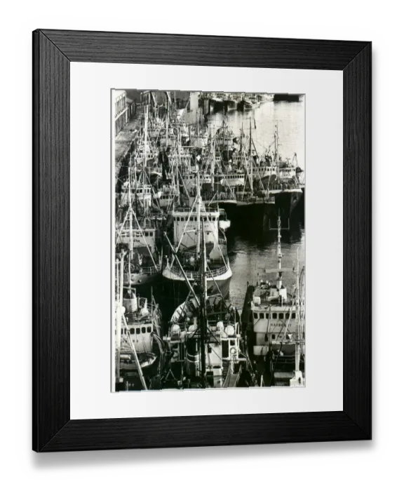 Framed Print : Foreign fishing boats tied up at the Newcastle Quayside seeking shelter from the gales Framed Print : Foreign fishing boats tied up at the Newcastle Quayside seeking shelter from the gales