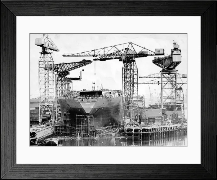 Framed Print : Merchant vessel Yorkshire under construction in 1974 Framed Print : Merchant vessel Yorkshire under construction in 1974