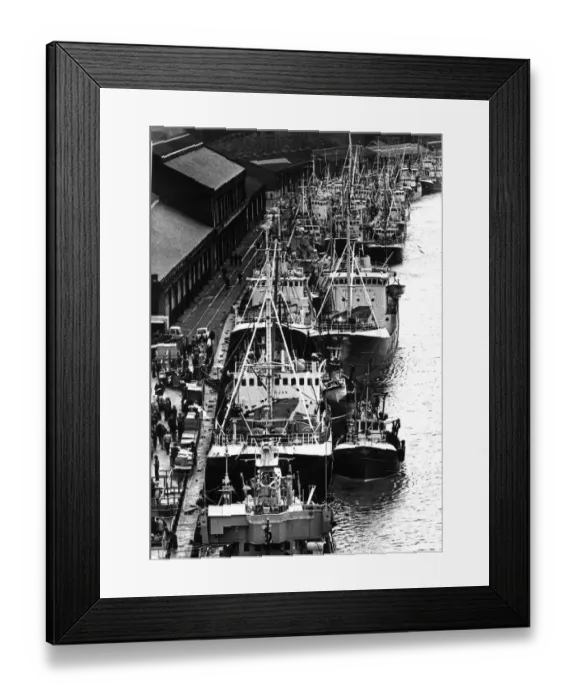 Framed Print : Foreign fishing boats tied up at the Newcastle Quayside seeking shelter from the gales Framed Print : Foreign fishing boats tied up at the Newcastle Quayside seeking shelter from the gales