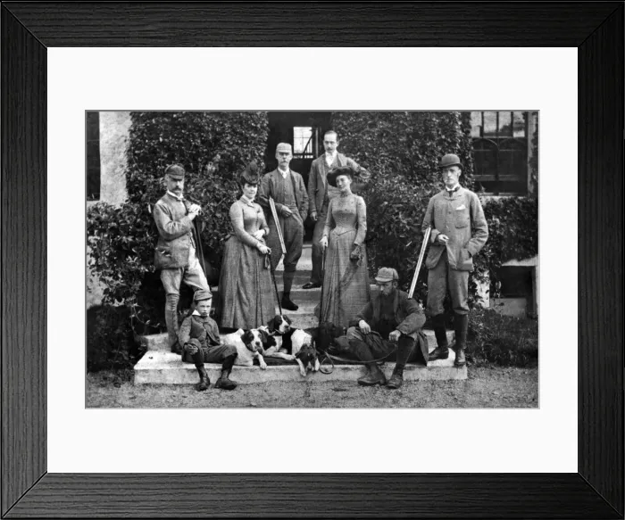 Framed Print : A victorian household ready for the shoot in 1888 Framed Print : A victorian household ready for the shoot in 1888