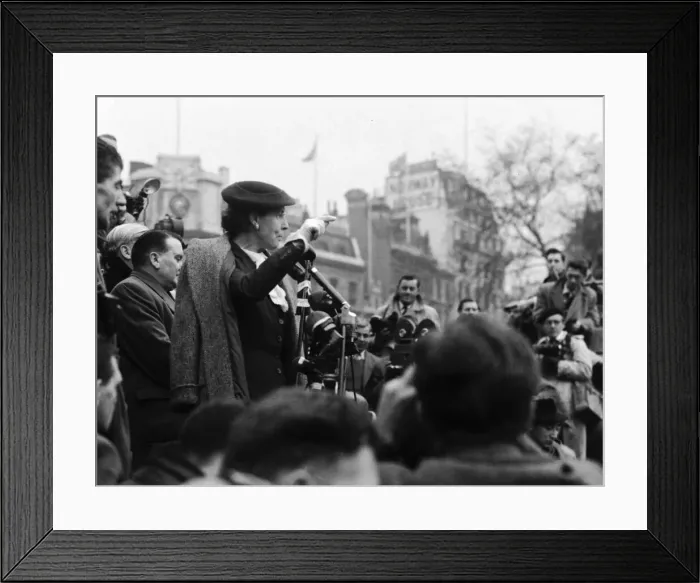 Framed Print : Suez Crisis 1956 Edith Summerskill speaking at an anti war demonstration in Framed Print : Suez Crisis 1956 Edith Summerskill speaking at an anti war demonstration in