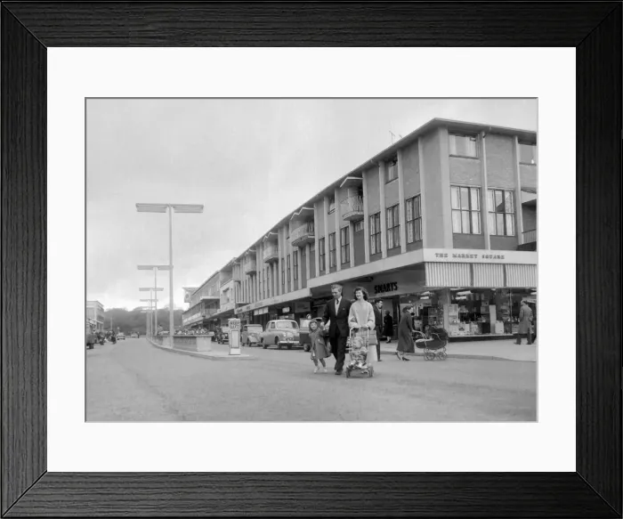 Framed Print : Eric Eccles enjoys a shopping trip with wife Doreen, daughter Christine (five Framed Print : Eric Eccles enjoys a shopping trip with wife Doreen, daughter Christine (five