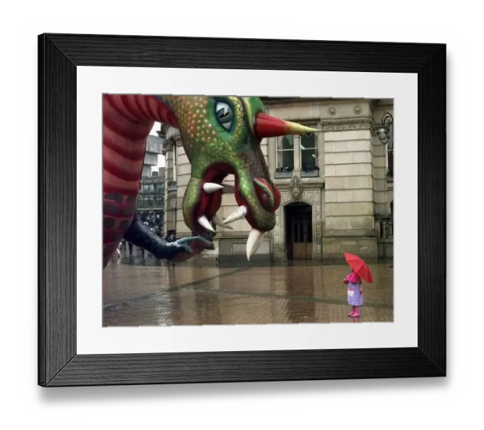 Framed Print : Tasty morsel... 4 year old Jessica-Rose Lena from Selly Park takes a look at a giant