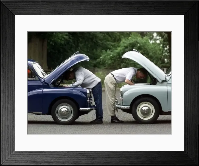 Framed Print : A spot of on the spot maintainance as Jeremy Swift (left) and Lance Forty Framed Print : A spot of on the spot maintainance as Jeremy Swift (left) and Lance Forty