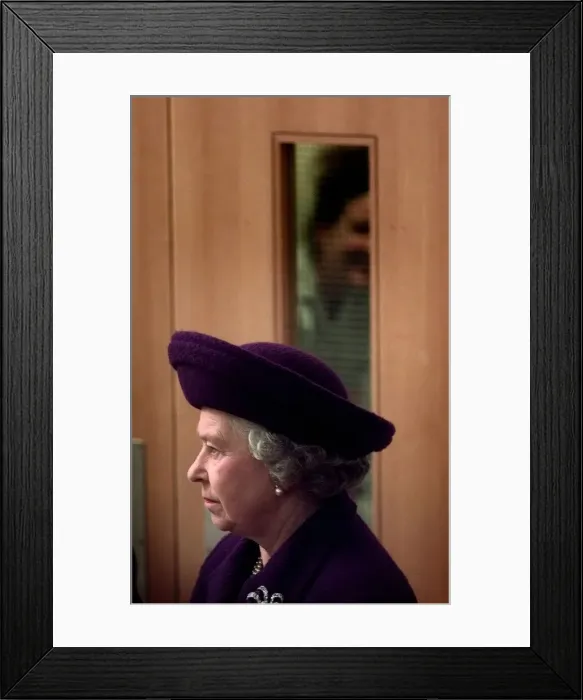 Framed Print : A nurse tries to get a view of the Queen during the opening of The Princess Diana Framed Print : A nurse tries to get a view of the Queen during the opening of The Princess Diana