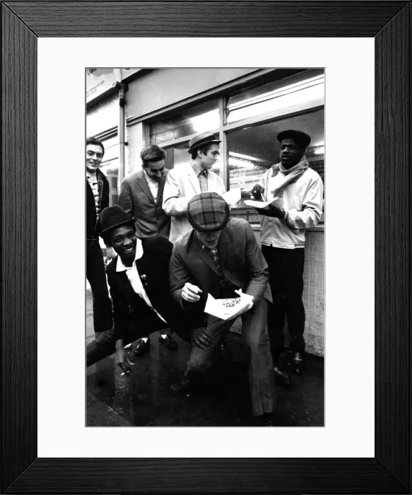 Framed Print : The Specials pop group in chip shop called The Parsons Nose Framed Print : The Specials pop group in chip shop called The Parsons Nose
