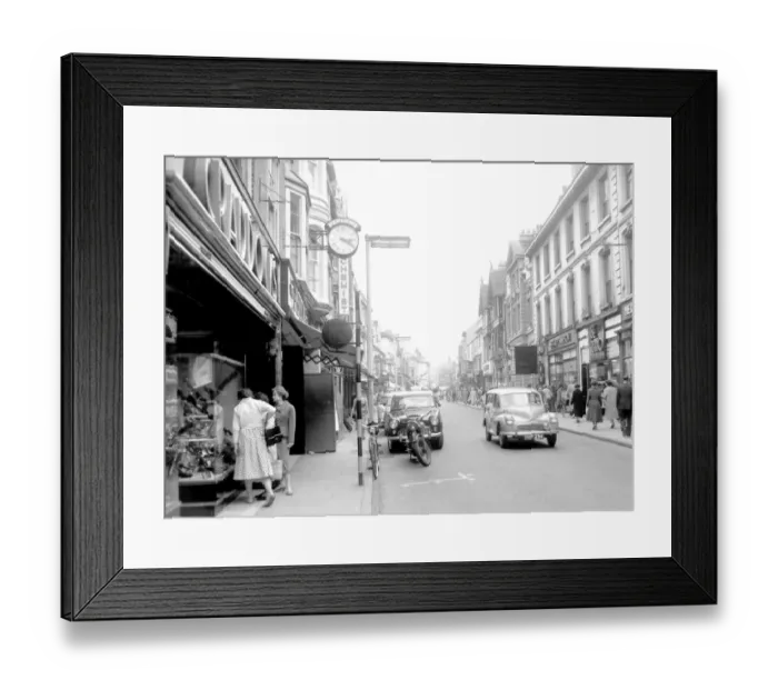 Framed Print : Always busy and bustling, the main street in Stourbridge offers fine shopping facilities