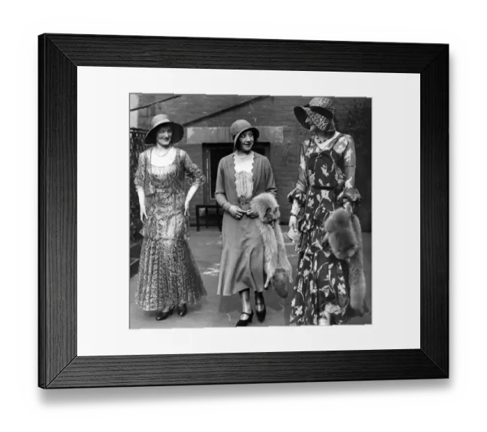 Framed Print : Three models in 1920s fashion