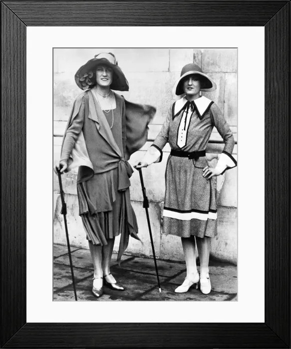 Framed Print : Two smart spring fashions at the artificial silk exhibition at Olympia in 1927 Framed Print : Two smart spring fashions at the artificial silk exhibition at Olympia in 1927