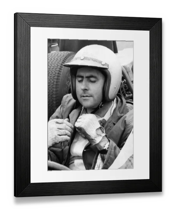 Framed Print : Jack Brabham who drove the Brabham-Climax at the European Grand Prix at Brands Hatch 11