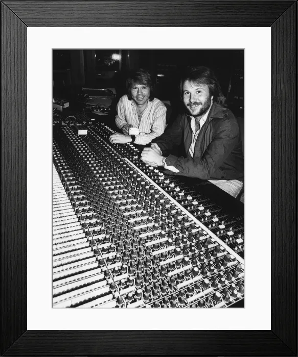 Framed Print : Benny and Bjorn members of pop group Abba October 1998 are pictured in their