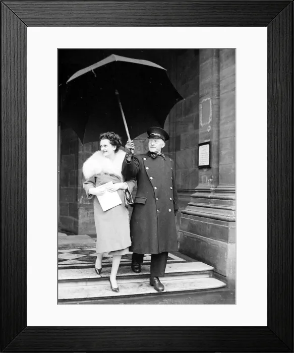 Framed Print : The Duchess of Argyll at the door of the Caledonian Hotel Argyll Divorce Framed Print : The Duchess of Argyll at the door of the Caledonian Hotel Argyll Divorce