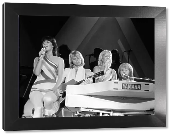 Abba Swedish Pop band November 1979 On stage at Wembley Arena