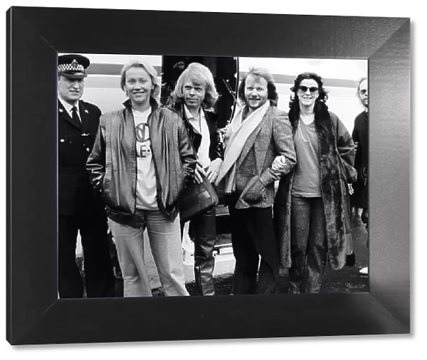 Swedish pop group Abba Arrive at Gatwick airport November 1979