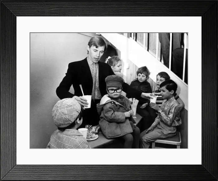 Framed Print : Simon Dee at the opening of a new boutique in Hampstead