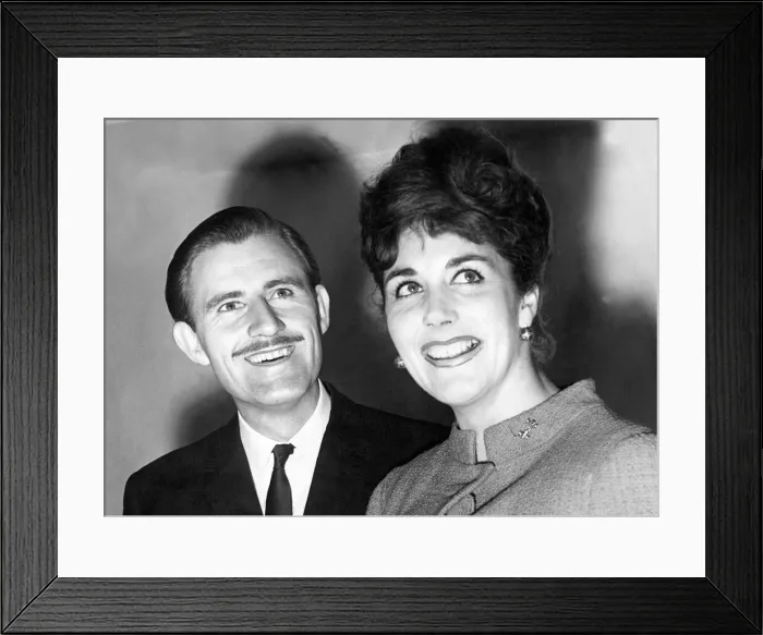 Framed Print : Racing driver Graham Hill with his wife Framed Print : Racing driver Graham Hill with his wife