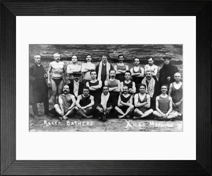 Framed Print : Bathers ready to take a dip in the chilly waters of the North Seat at Roker Framed Print : Bathers ready to take a dip in the chilly waters of the North Seat at Roker