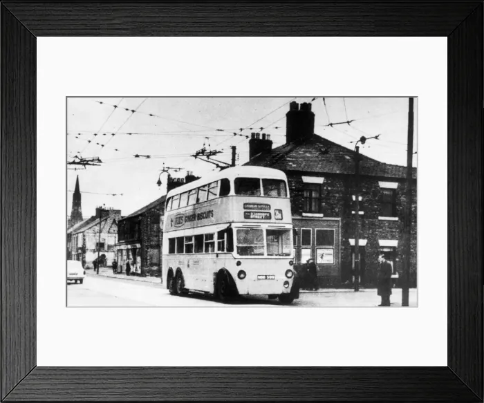 Framed Print : Trolleybus No 599 the last to be used in service in Newcastle Framed Print : Trolleybus No 599 the last to be used in service in Newcastle