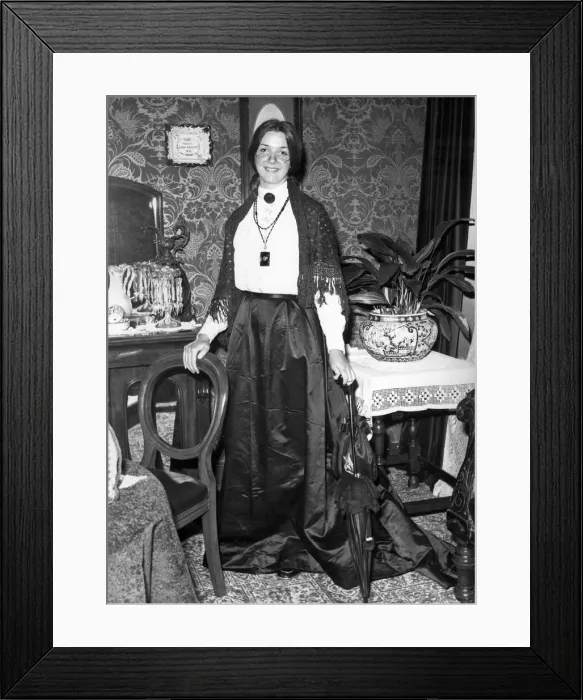 Framed Print : A model dressed in a victorian outfit